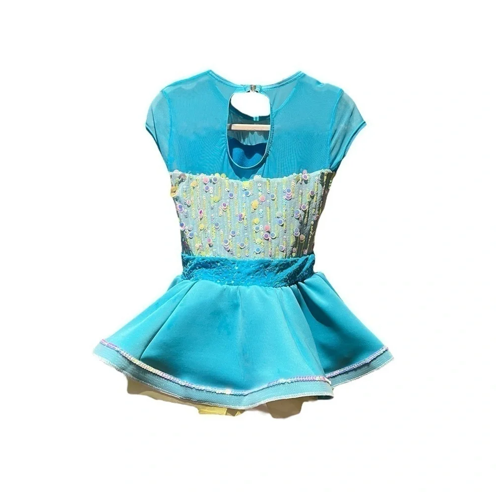 Weissman | I Am Somebody Linear Raindrop Sequin Dance Costume, Size LC